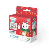 Dodo Dodo Puzzle s omalovánkou - Vánoční medvěd 16 dílků