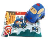Top Bright Puzzle Policejní auto, dřevěné s hračkou