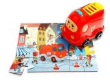 Top Bright Puzzle Hasičské auto, dřevěné s hračkou