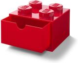 LEGO Úložný box LEGO stolní 4 se zásuvkou - červený