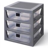 LEGO Organizér LEGO se třemi zásuvkami - tmavě šedý
