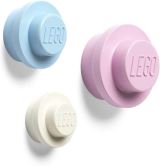 LEGO Věšák na zeď LEGO - bílý, světle modrý, růžový 3 ks