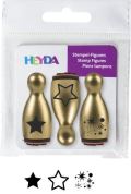 HEYDA HEYDA Dřevěná razítka kuželky - hvězdy