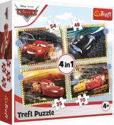 TREFL Puzzle: Auta 3 - Připravit, pozor, teď! 4v1 / 35,48,54,70 dílků
