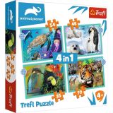 TREFL Puzzle Animal Planet: Záhadný svět zvířat 4v1 (35,48,54,70 dílků)