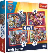 TREFL Puzzle Tlapková patrola ve městě 4v1 (35,48,54,70 dílků)