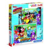 CLEMENTONI Clementoni Puzzle Supercolor - Mickey závodník 2 x 20 dílků