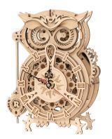 NiXiM NiXiM Dřevěné 3D puzzle - Hodiny Sova mechanické