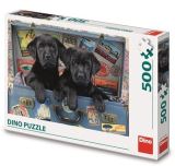Dino Puzzle Štěňata v kufru 500 dílků