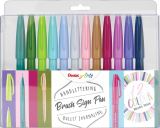 Pentel Popisovač Pentel Arts Touch Brush Sign Pen - pastel 12 ks, sada
