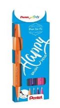 Pentel Popisovač Pentel Arts Touch Brush Sign Pen - Cool 4 ks, sada