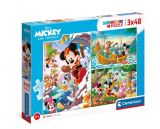 CLEMENTONI Clementoni Puzzle - Mickey a přátelé 3 x 48 dílků