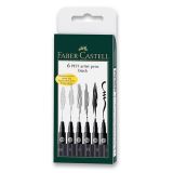 Faber-Castell Faber - Castell Popisovač Pitt Artist Pen - černá 6 ks