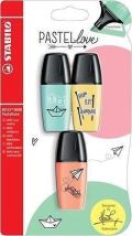 Stabilo Zvýrazňovač STABILO BOSS MINI Pastell, sada 3 ks Blister 116-7,113-7,129-7,