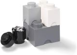LEGO Úložný box LEGO Multi-Pack 4 ks - černý, bílý, šedý