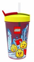 LEGO Kelímek s brčkem LEGO ICONIC Girl - žlutá/červená