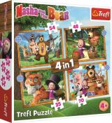 TREFL Trefl Puzzle Máša a medvěd - V lese 4v1
