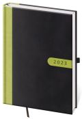 Helma365 Diář 2023 Bora - černo/zelená, denní A5