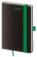 Helma365 Diář 2023 Black Green/týdenní, kapesní s poutkem na propisku