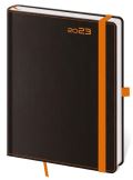 Helma365 Diář 2023 Black Orange/týdenní B6 s poutkem na propisku