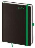 Helma365 Diář 2023 Black Green/týdenní B6 s poutkem na propisku