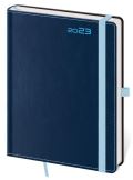 Helma365 Diář 2023 Double Blue/týdenní B6 s poutkem na propisku
