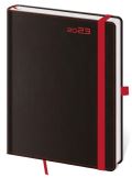 Helma365 Diář 2023 Black Red/týdenní B6 s poutkem na propisku