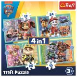 TREFL Puzzle Tlapková patrola ve filmu 4v1 (12,15,20,24 dílků)