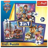 TREFL Puzzle Tlapková patrola - Připraveni do akce 3v1 (20,36,50 dílků)