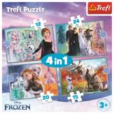 TREFL Puzzle Ledové království - Úžasný svět 4v1 (12,15,20,24 dílků)