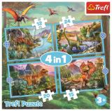 TREFL Puzzle Jedineční dinosauři 4v1 (12,15,20,24 dílků)