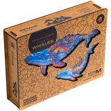 Unidragon Unidragon dřevěné puzzle - Velryby velikost M
