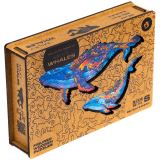 Unidragon Unidragon dřevěné puzzle - Velryby velikost S
