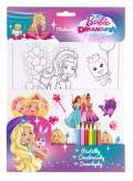 Ella & Max Barbie Dreamtopia set - fialová, pastelky