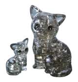 HCM Kinzel Kočka s koťátkem: 3D Crystal puzzle 49 dílků