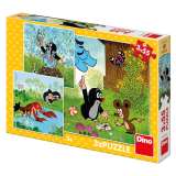 Dino Krtek a kalhotky: puzzle 3x55 dílků