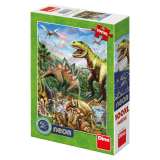 Dino Svět dinosaurů: svítící neonové puzzle 100XL dílků