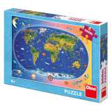 Dino Mapa The World (dětská): puzzle 300XL dílků