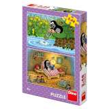 Dino Krtek a perla: puzzle 2x48 dílků