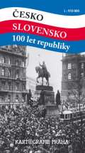 Kartografie Praha Česko Slovensko 100 let republiky 1:950 000