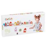 CUBIKA Navlékací trpaslíci : navlékací set: 13 dřevěných dílů a 8 předloh