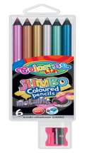 Colorino Pastelky metalick JUMBO ern devo s oezvtkem 6 barev