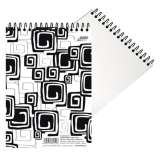 BOBO BLOK Blok BLACK & WHITE s horní plastovou spirálou A6, linka, 50 listů