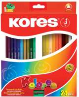 Kores Kores Trojhranné pastelky KOLORES 3 mm s ořezávátkem 24 barev