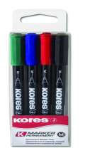 Kores Kores K-MARKER Permanentní popisovač, tenký hrot M, mix 4 barev