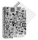 BOBO BLOK Blok BLACK & WHITE s boční plastovou spirálou A6, linka, 50 listů