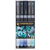 Chameleon Set Chameleon tónovací fixy, 5ks - modré tóny