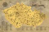 Stírací mapa Česka – zlatá Deluxe XL