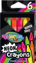 Colorino Trojhranné neonové voskovky extra měkké 6 barev