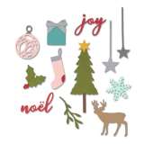 SIZZIX SIZZIX Thinlits vyřezávací kovové šablony - vánoční set 16 ks